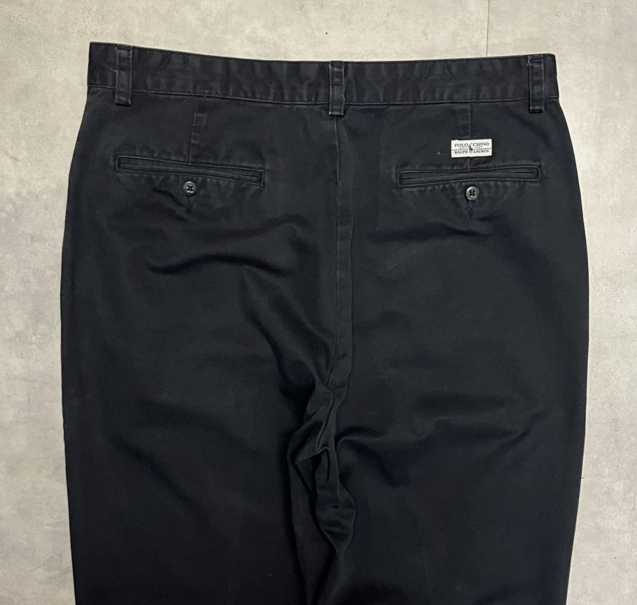 画像: 90'S RALPH LAUREN "MARTIN PANT" フリスコパンツ ブラック W34L30 (VINTAGE)