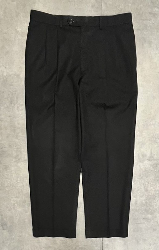 画像1: RALPH LAUREN ウール100% ツープリーツ スラックス ブラック (VINTAGE)