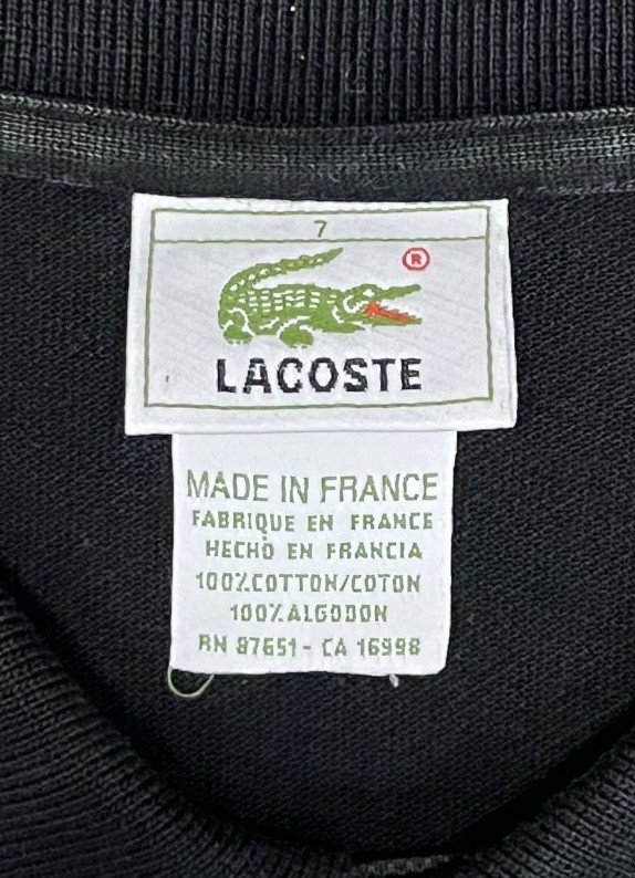 画像2: 90'S CHEMISE LACOSTE 長袖 ポロシャツ ブラック フランス製 (VINTAGE)