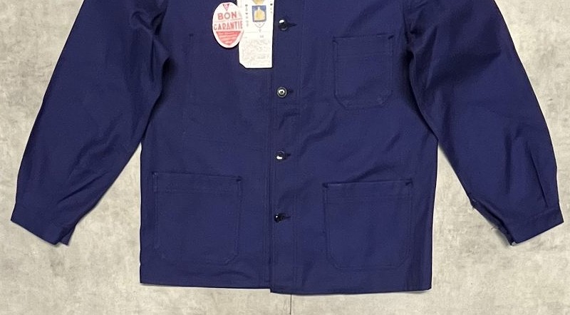画像: 60'S BLEU DE VERDUN フレンチワーク ワークジャケット カバーオール ブルー フランス製 (DEADSTOCK)
