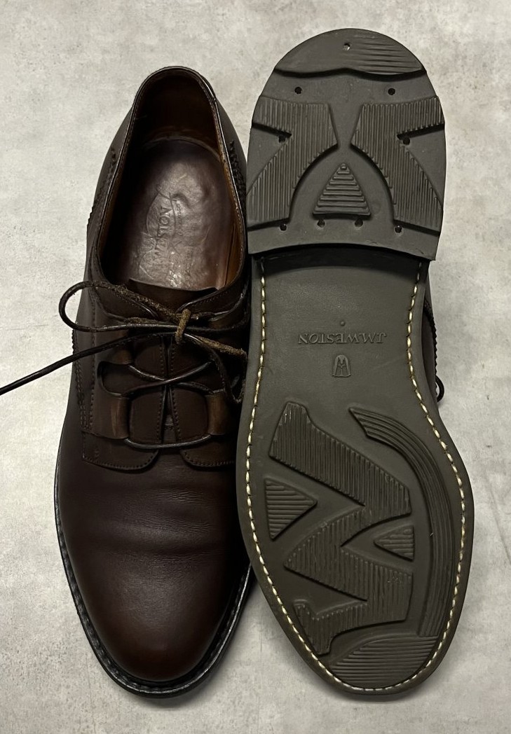 画像: 80'S J.M.WESTON 554 旧ロゴ レザー ギリーシューズ ブラウン フランス製 (VINTAGE)