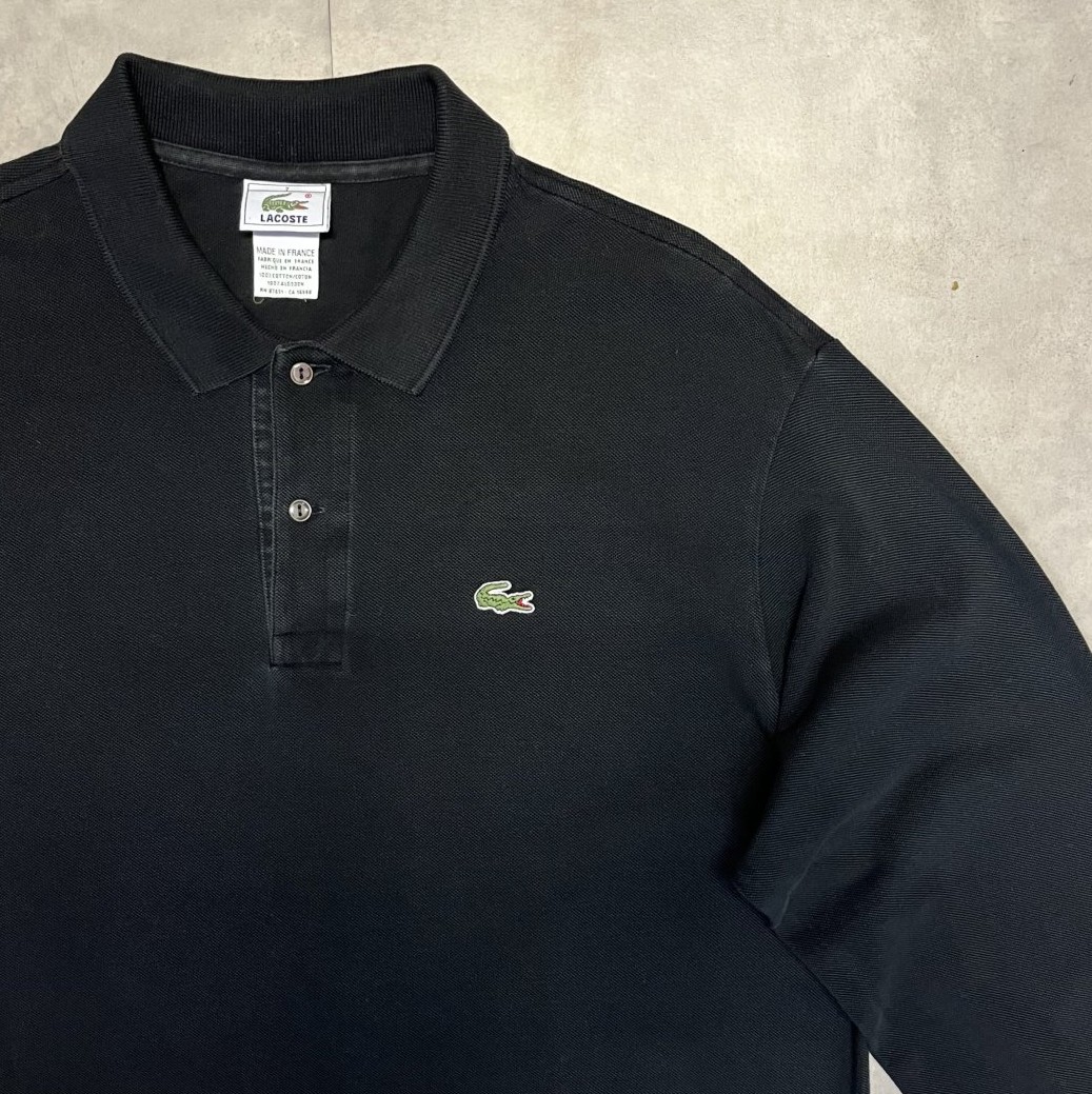 画像3: 90'S CHEMISE LACOSTE 長袖 ポロシャツ ブラック フランス製 (VINTAGE)