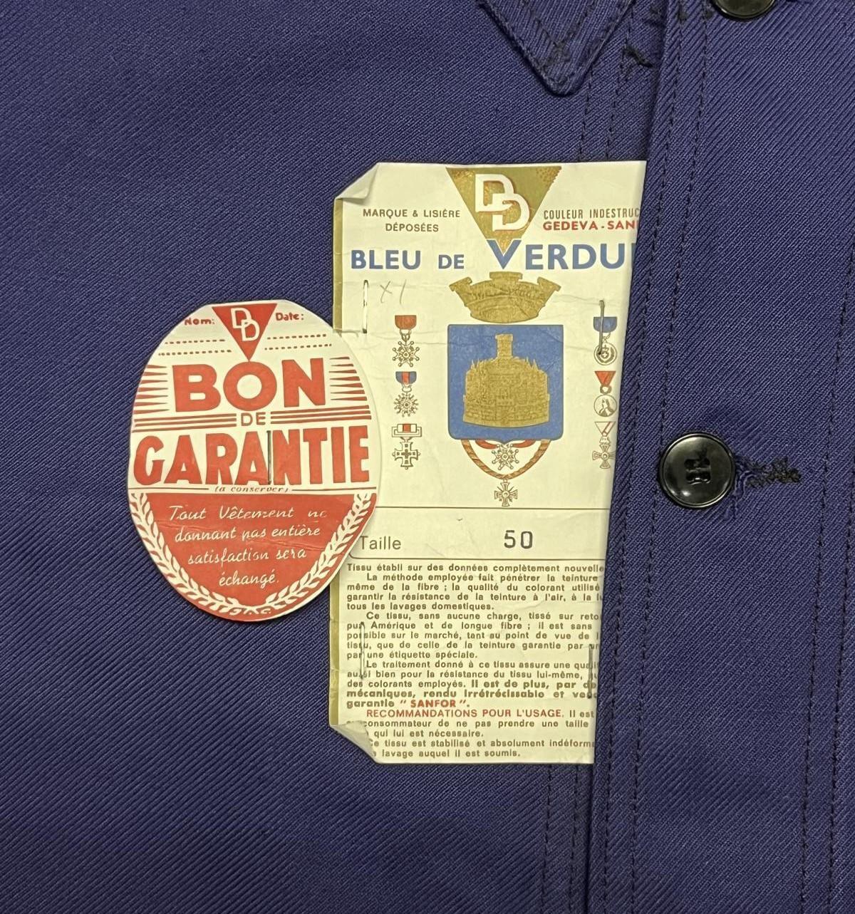 画像4: 60'S BLEU DE VERDUN フレンチワーク ワークジャケット カバーオール ブルー フランス製 (DEADSTOCK)