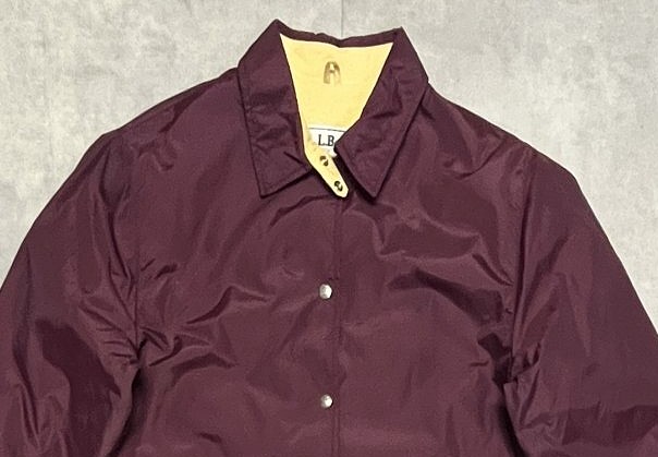 画像: 80'S LL Bean チンスト付き ナイロン コーチジャケット バーガンディ USA製 (VINTAGE)