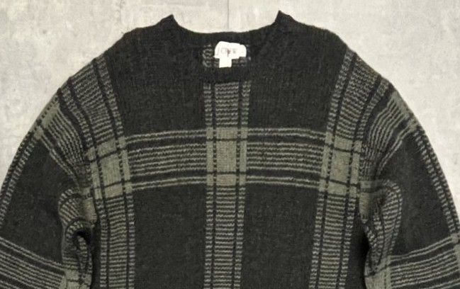 画像: 90'S J.CREW 旧タグ クルーネック セーター チェック柄 (VINTAGE)