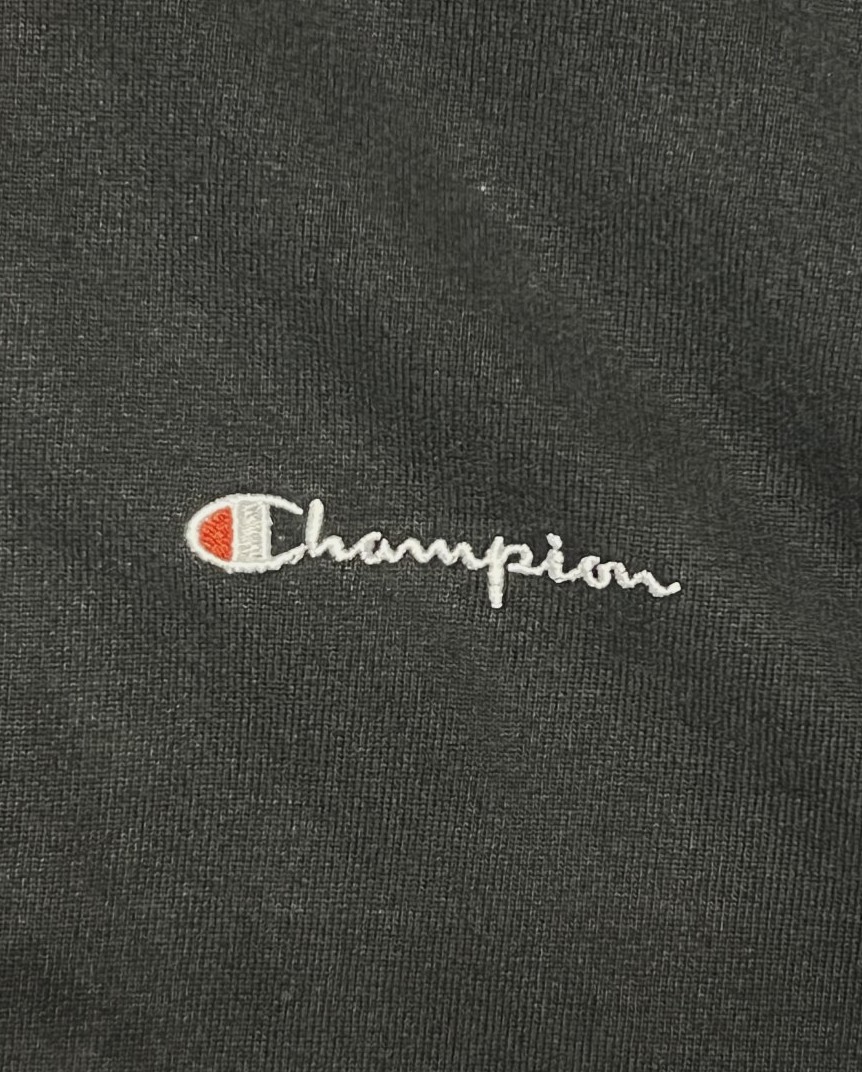 画像3: 90'S CHAMPION 青タグ スクリプトロゴ刺繍 フルジップ スウェットパーカー ブラック USA製 (VINTAGE)