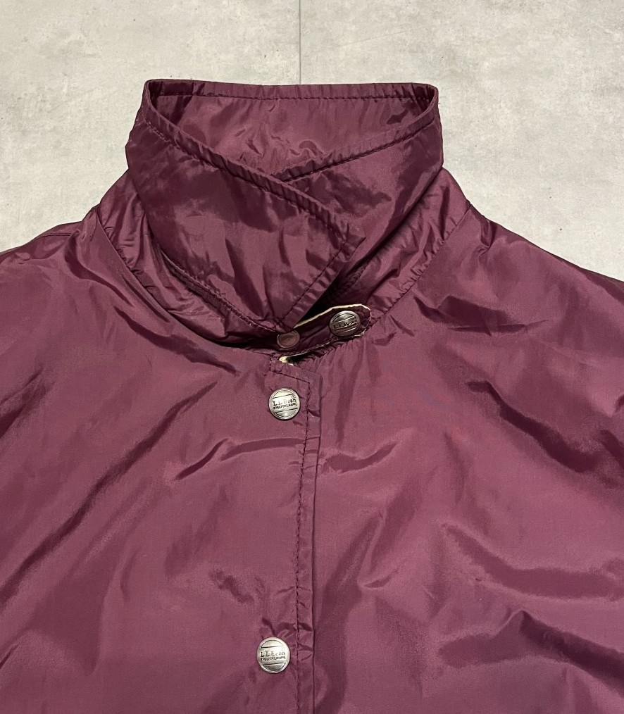 画像: 80'S LL Bean チンスト付き ナイロン コーチジャケット バーガンディ USA製 (VINTAGE)