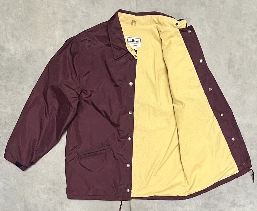 画像3: 80'S LL Bean チンスト付き ナイロン コーチジャケット バーガンディ USA製 (VINTAGE)
