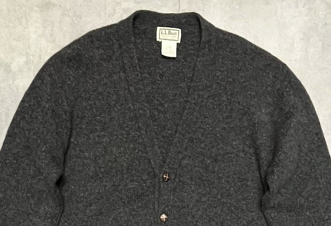 画像: 80'S LL Bean ニット カーディガン チャコール USA製 (VINTAGE)