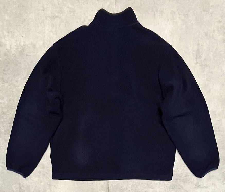 画像4: 90'S LANDS' END スナップボタン プルオーバーフリースジャケット ネイビー USA製 (VINTAGE)