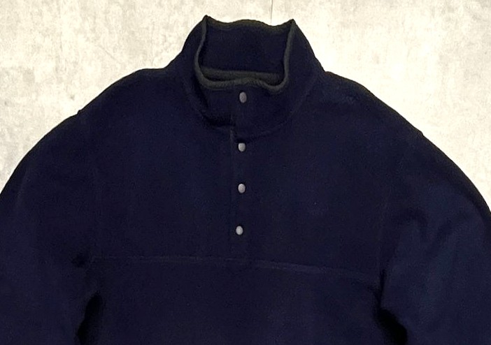 画像: 90'S LANDS' END スナップボタン プルオーバーフリースジャケット ネイビー USA製 (VINTAGE)