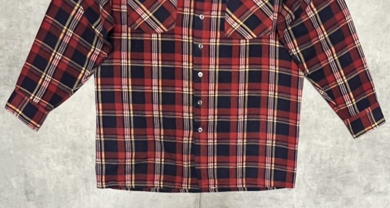 画像: 90'S SAUGATUCK プリントネル フランネルシャツ チェック柄 (VINTAGE)