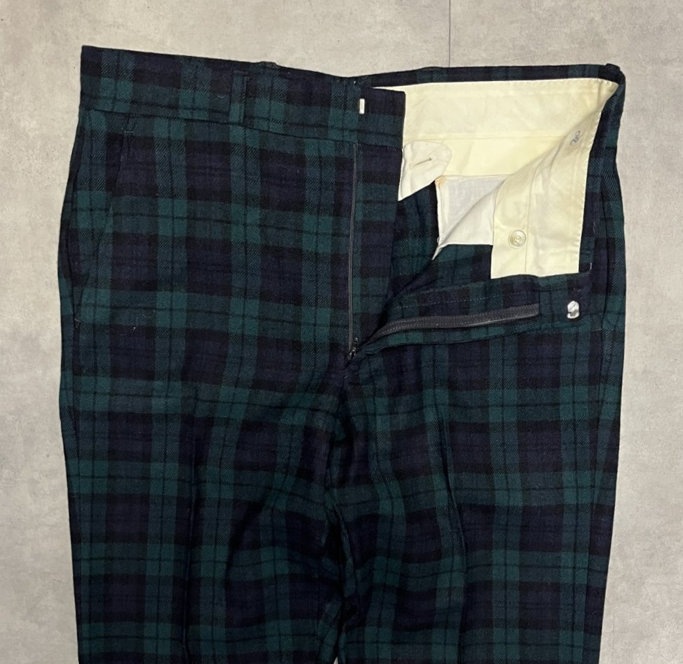 画像: 70'S PENDLETON ウールパンツ TALONジップ ブラックウォッチ USA製 (VINTAGE)