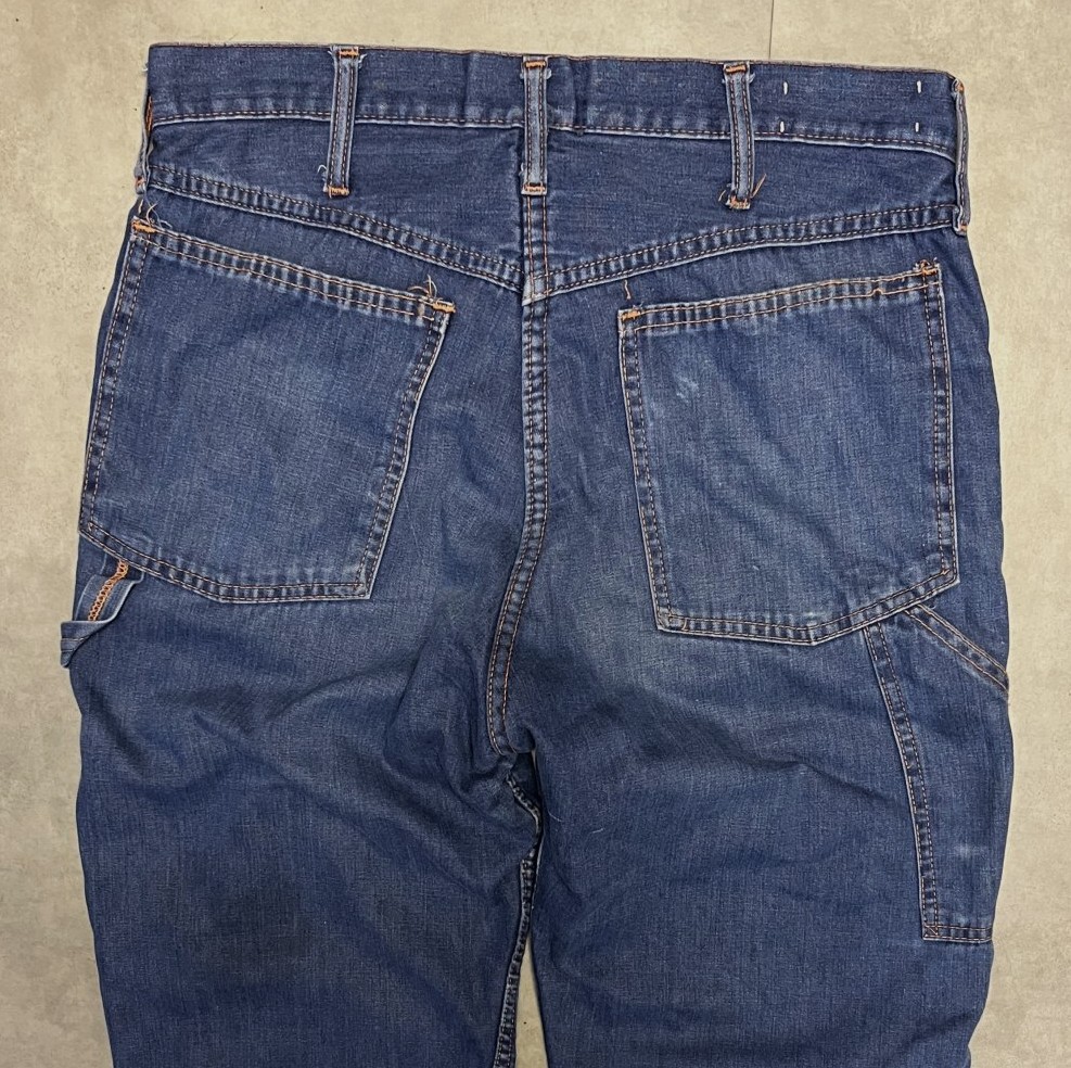 画像: 70'S UNKNOWN ストアブランド 裏地キルティング デニム ペインターパンツ SCOVILLジップ インディゴ (VINTAGE)