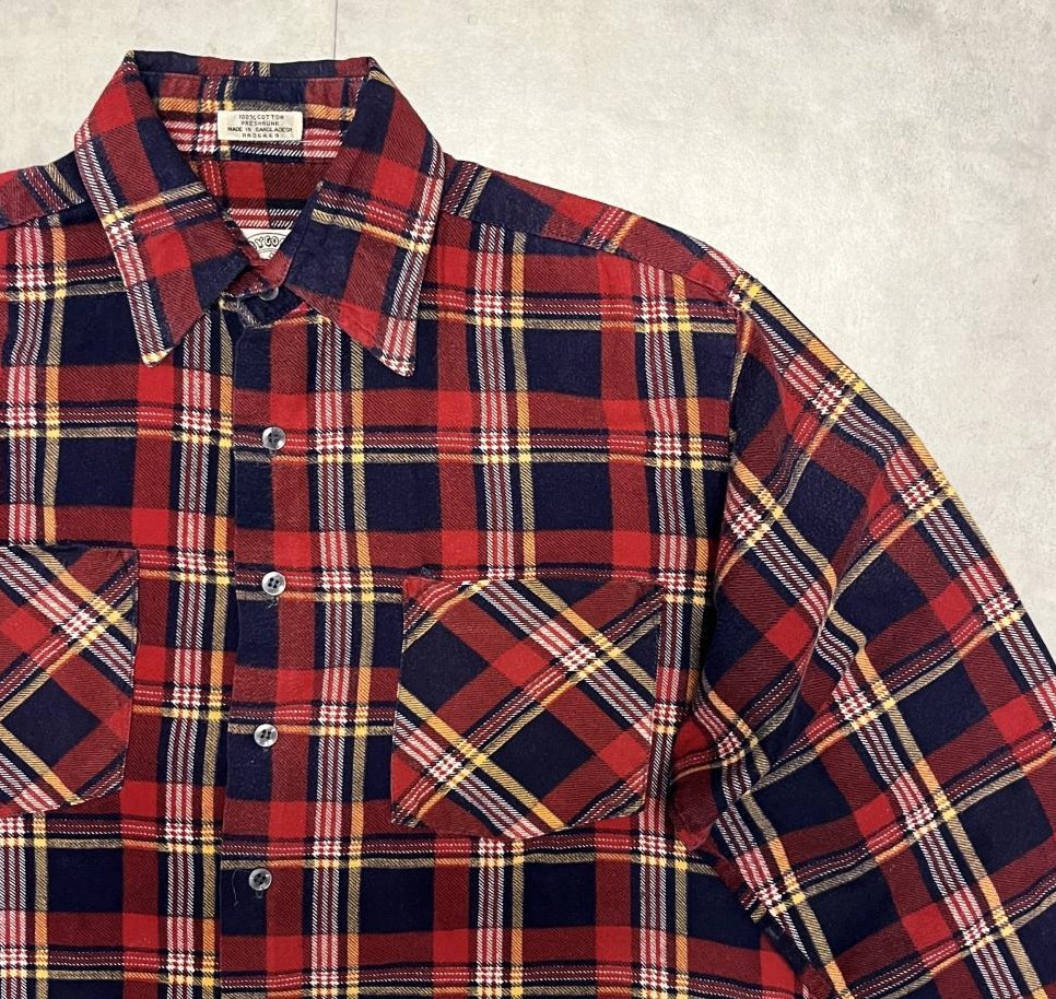 画像3: 90'S SAUGATUCK プリントネル フランネルシャツ チェック柄 (VINTAGE)