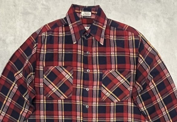 画像: 90'S SAUGATUCK プリントネル フランネルシャツ チェック柄 (VINTAGE)