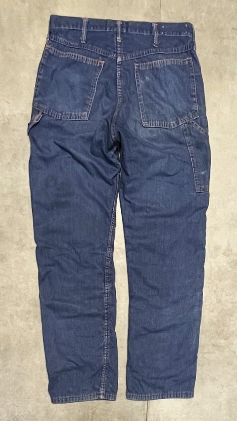 画像4: 70'S UNKNOWN ストアブランド 裏地キルティング デニム ペインターパンツ SCOVILLジップ インディゴ (VINTAGE)