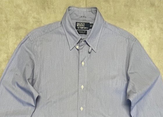 画像: 90'S RALPH LAUREN "DOUGLAS TAB" タブカラー ポプリンシャツ ブルー (VINTAGE)