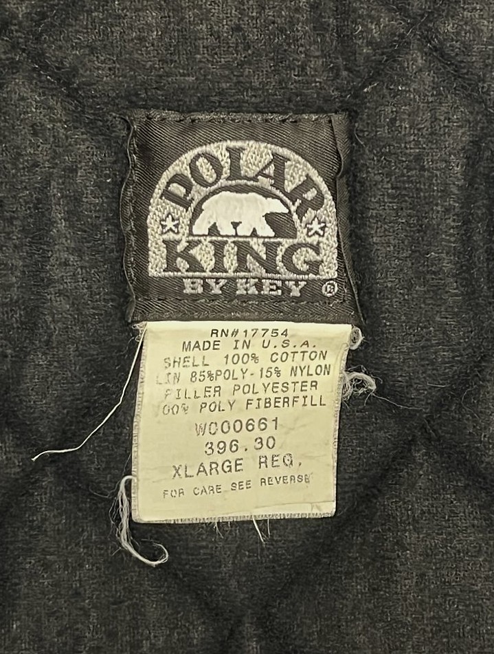 画像2: 90'S POLAR KING BY KEY 裏地キルティング ダックジャケット ダークグリーン USA製 (VINTAGE)