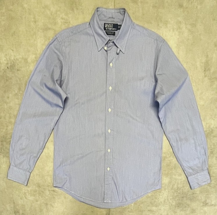 画像1: 90'S RALPH LAUREN "DOUGLAS TAB" タブカラー ポプリンシャツ ブルー (VINTAGE)