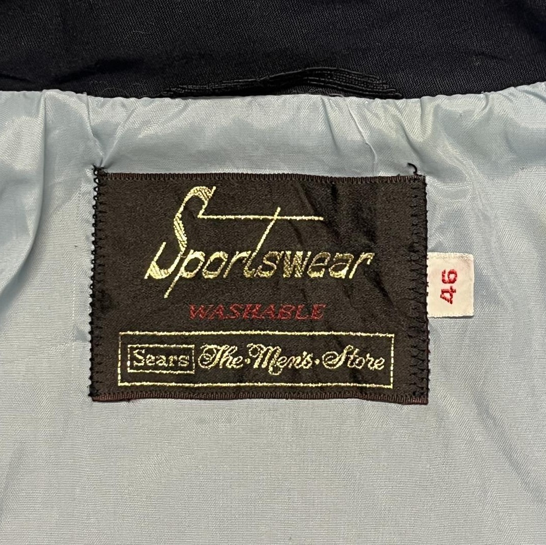 画像2: 70'S SEARS "SPORTSWEAR" チンスト付き スタンドカラー ドリズラージャケット ダークネイビー (VINTAGE)
