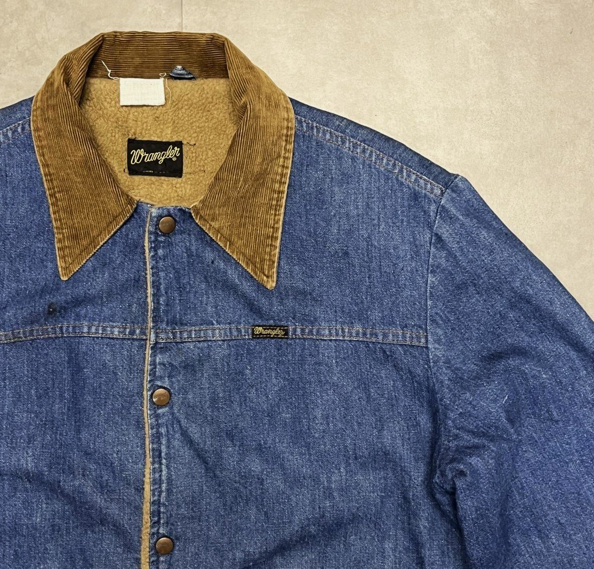 画像: 70'S WRANGLER 裏地ボア デニムジャケット インディゴ USA製 (VINTAGE)