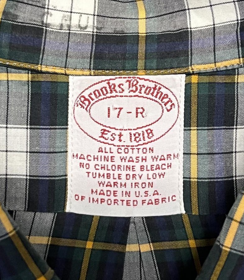 画像2: 90'S BROOKS BROTHERS ポプリン BDシャツ タータンチェック USA製 (VINTAGE)