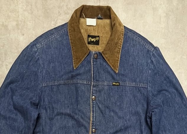 画像: 70'S WRANGLER 裏地ボア デニムジャケット インディゴ USA製 (VINTAGE)