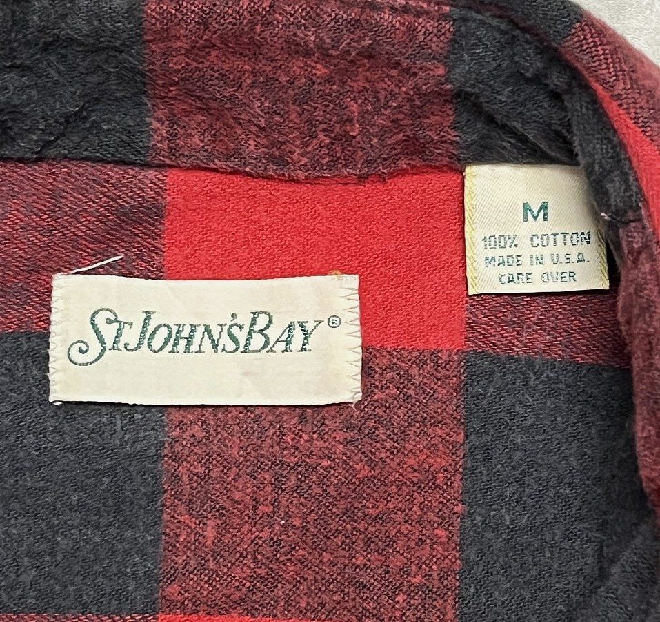 画像2: 90'S ST JOHN'S BAY ヘビーフランネル ワークシャツ チェック柄 USA製 (VINTAGE)