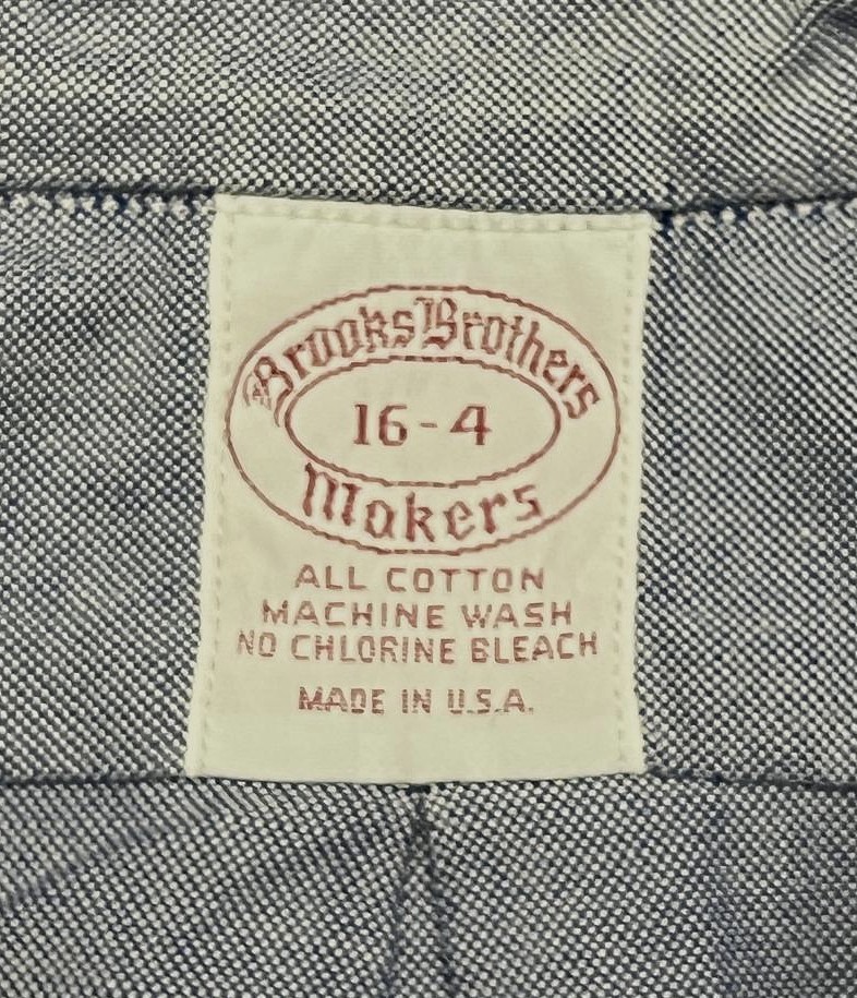 画像2: 80'S BROOKS BROTHERS "MAKERS" オックスフォード BDシャツ ブルー USA製 (VINTAGE)