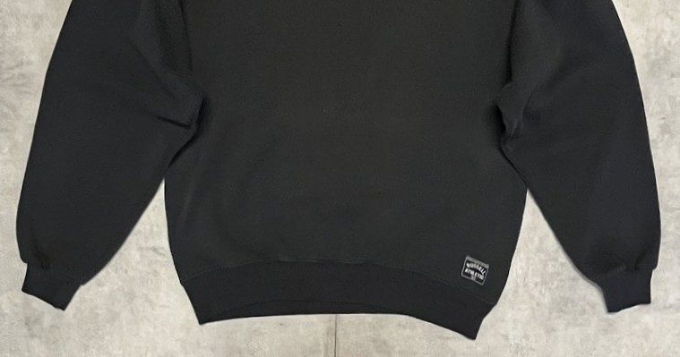 画像: 90'S RUSSELL ATHLETIC 前Vガゼット タートルネック スウェットシャツ ブラック USA製 (VINTAGE)