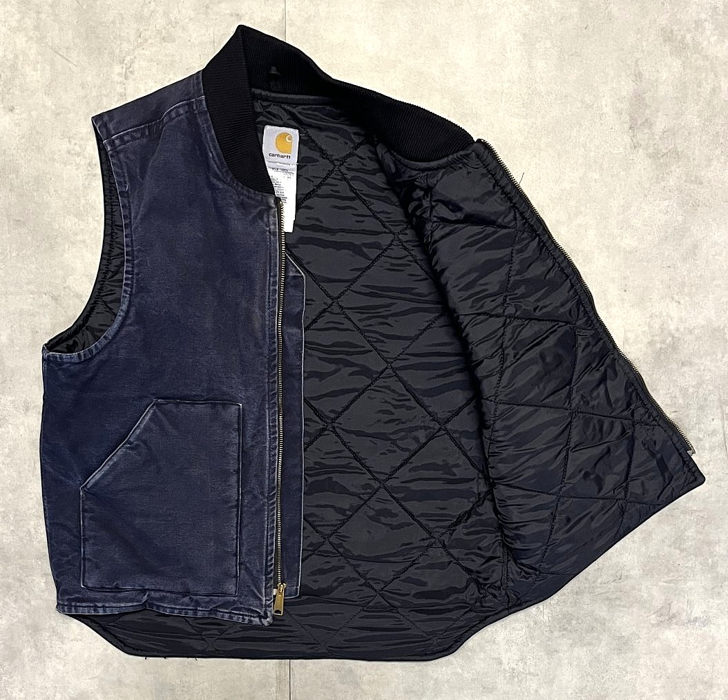 画像3: CARHARTT 裏地キルティング ダックベスト ネイビー (VINTAGE)