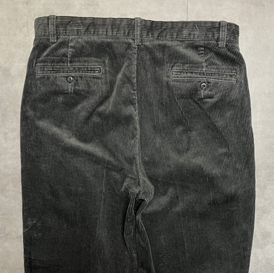 画像: 90'S RALPH LAUREN "ANDREW PANT" ツープリーツ 太畝 コーデュロイパンツ チャコール (VINTAGE)