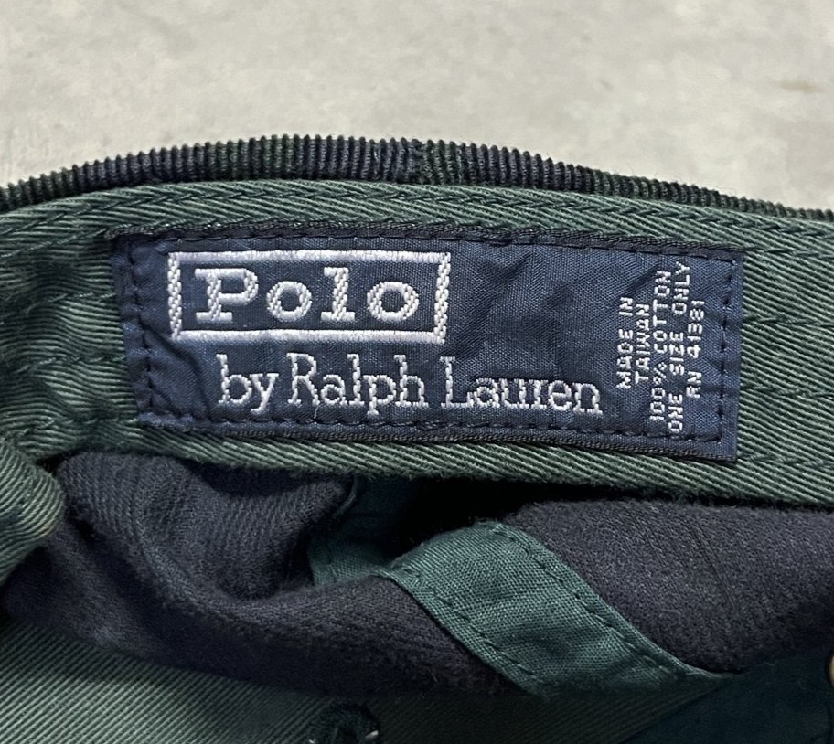 画像6: 90'S RALPH LAUREN ロゴ刺繍 コーデュロイ ベースボールキャップ チェック柄 (VINTAGE)