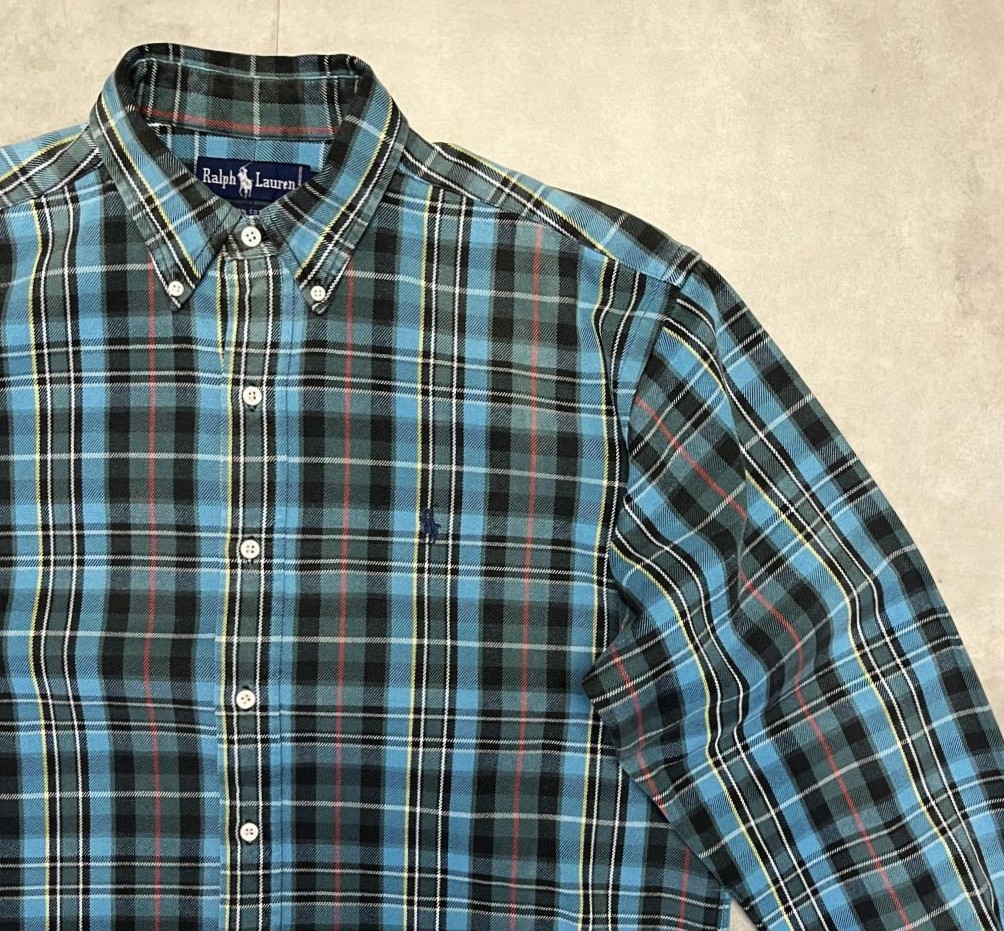 画像: 90'S RALPH LAUREN ヘビーフランネル BDシャツ チェック柄 (VINTAGE)