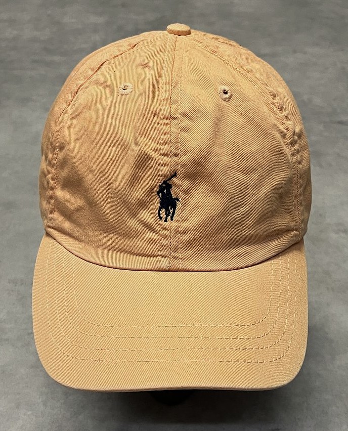 画像2: 90'S RALPH LAUREN ロゴ刺繍 ベースボールキャップ オレンジ USA製 (VINTAGE)