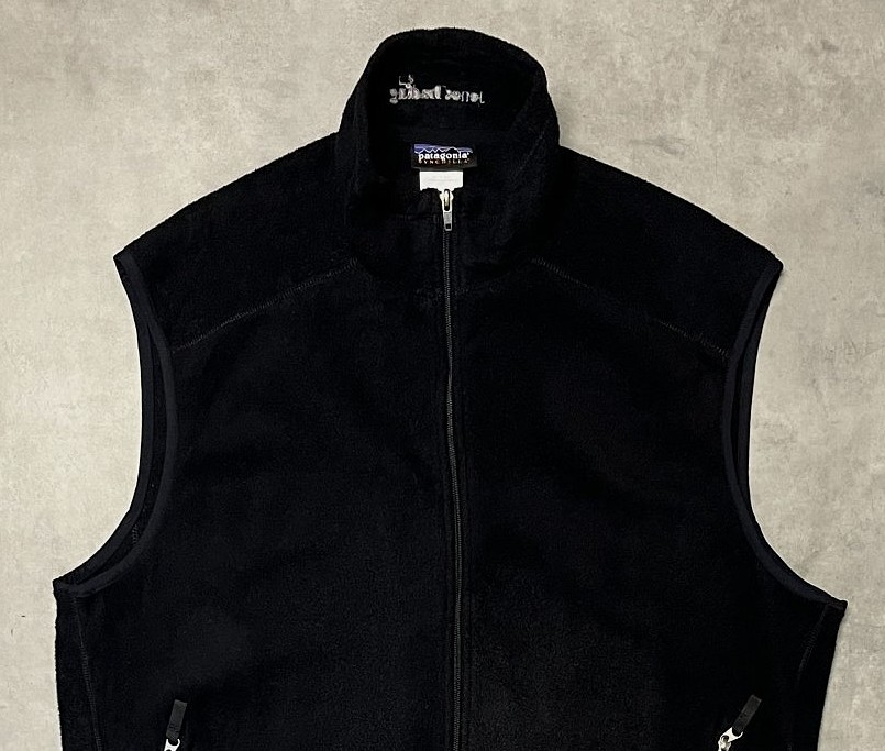 画像: PATAGONIA "SYNCHILLA" 裾ロゴ フルジップ フリースベスト ブラック (VINTAGE)