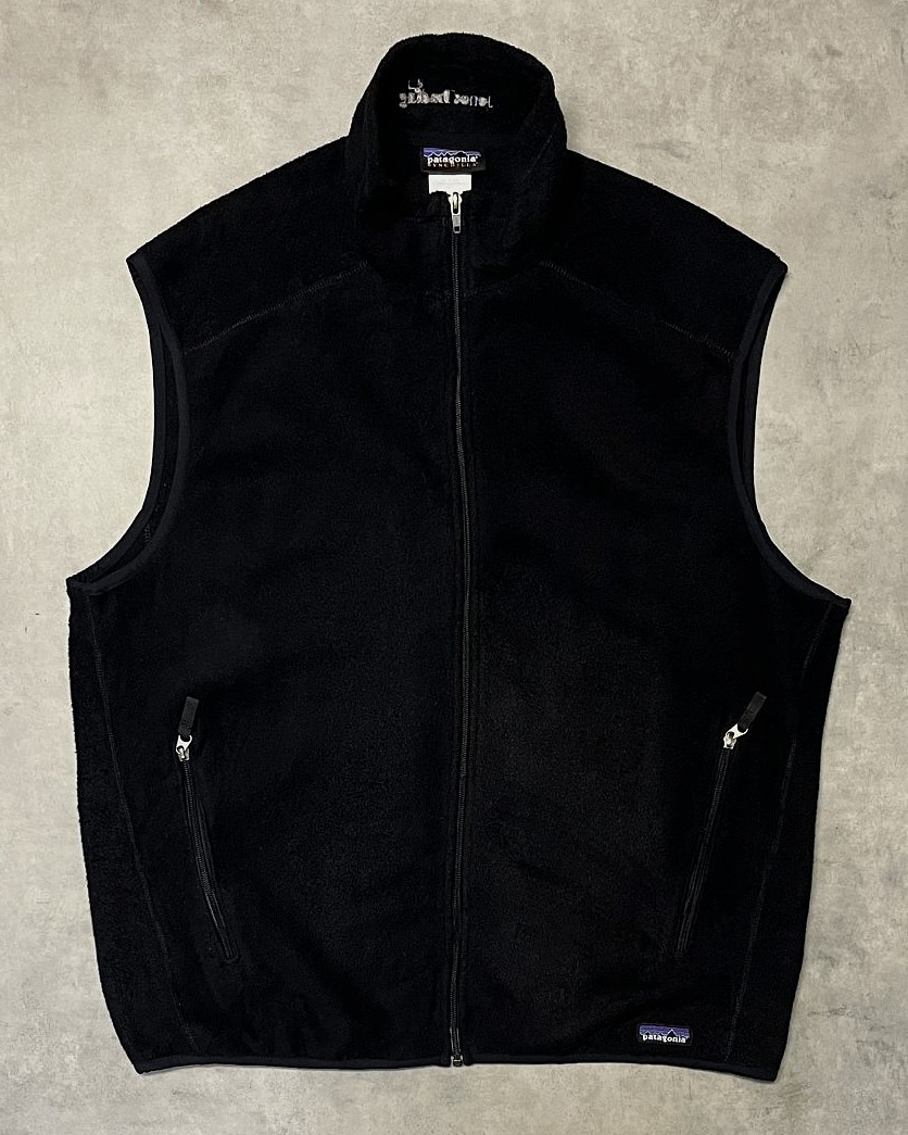 画像1: PATAGONIA "SYNCHILLA" 裾ロゴ フルジップ フリースベスト ブラック (VINTAGE)