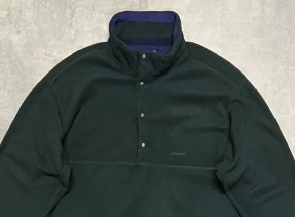 画像: 90'S PATAGONIA "雪無しタグ" フリース スナップT ダークグリーン USA製 (VINTAGE)
