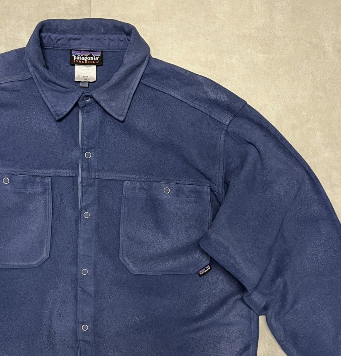 画像: 00'S PATAGONIA "SYNCHILLA" ドットスナップボタン フリースシャツ ブルー (VINTAGE)