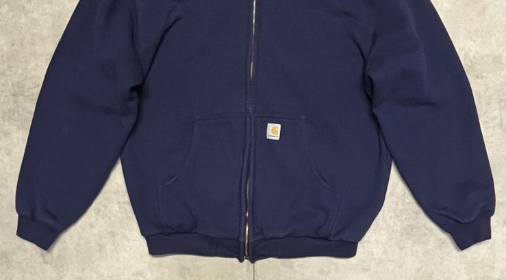 画像: CARHARTT 裏地サーマル ダブルフェイス フルジップパーカー ネイビー (VINTAGE)