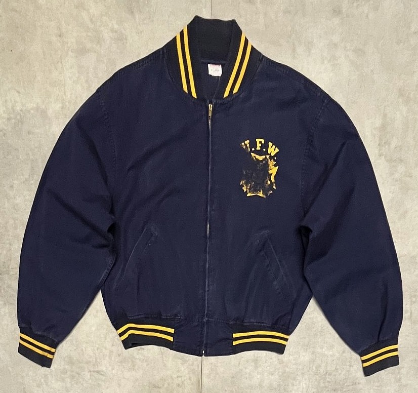 画像1: 60'S CHAMPION C中ランタグ ドリズラージャケット TALONジップ ネイビー (VINTAGE)