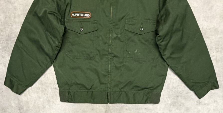 画像: 90'S NATIONAL PARK SERVICE キルティングライナー付き ワークジャケット オリーブ (VINTAGE)
