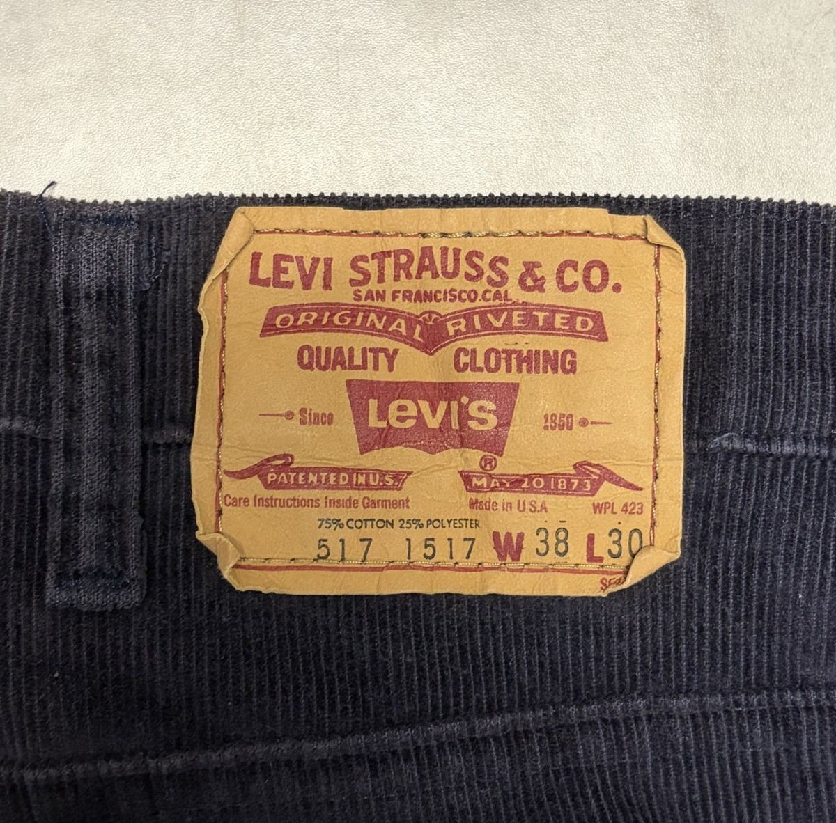 画像5: 80'S LEVIS 517 コーデュロイパンツ ネイビー 42TALONジップ W38L30 USA製 (VINTAGE)