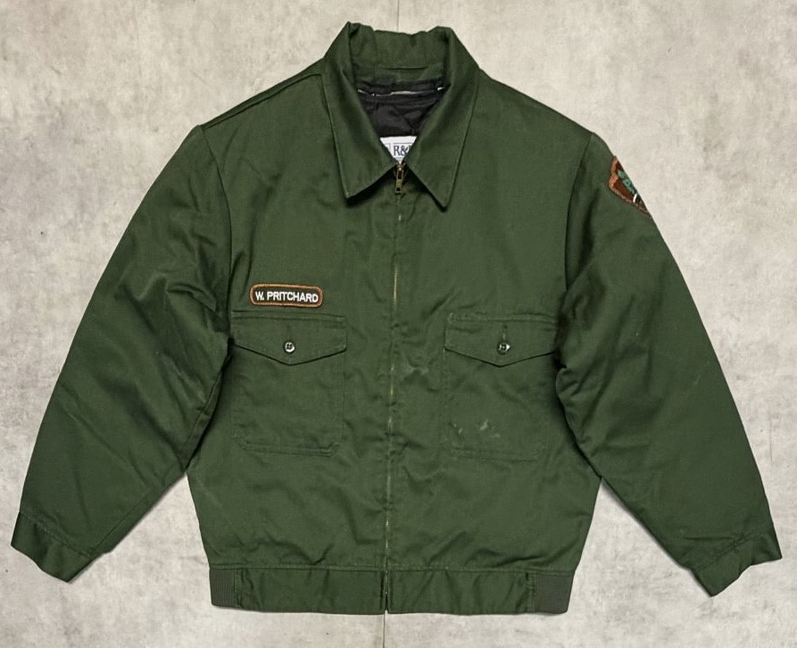 画像1: 90'S NATIONAL PARK SERVICE キルティングライナー付き ワークジャケット オリーブ (VINTAGE)