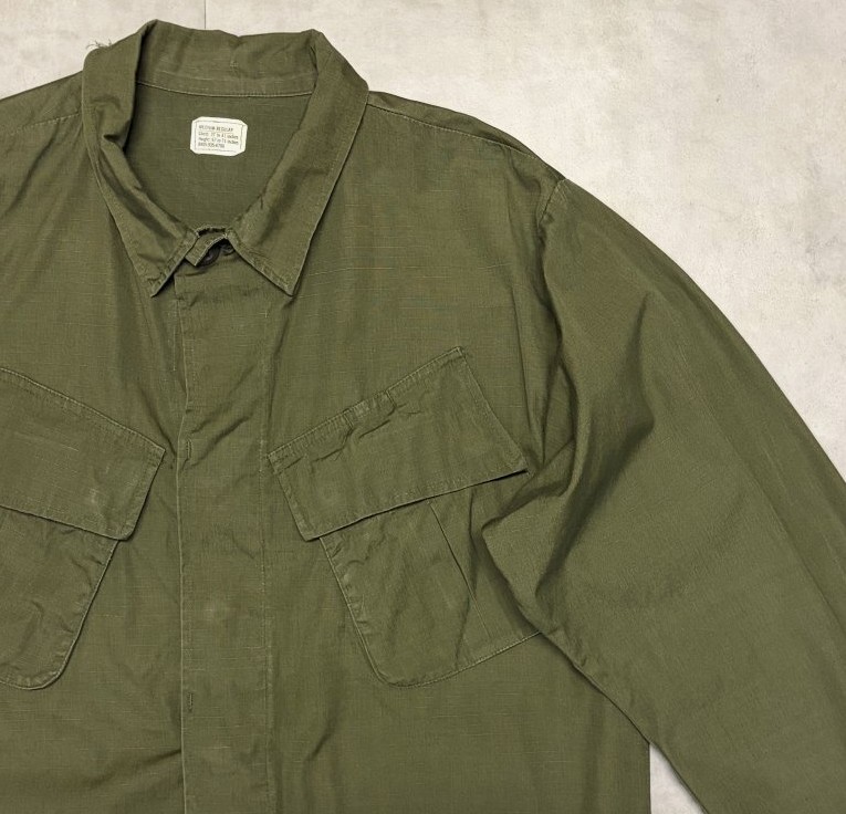 画像: 70'S アメリカ軍 US ARMY "JUNGLE FATIGUE" リップストップ ファティーグジャケット (VINTAGE)
