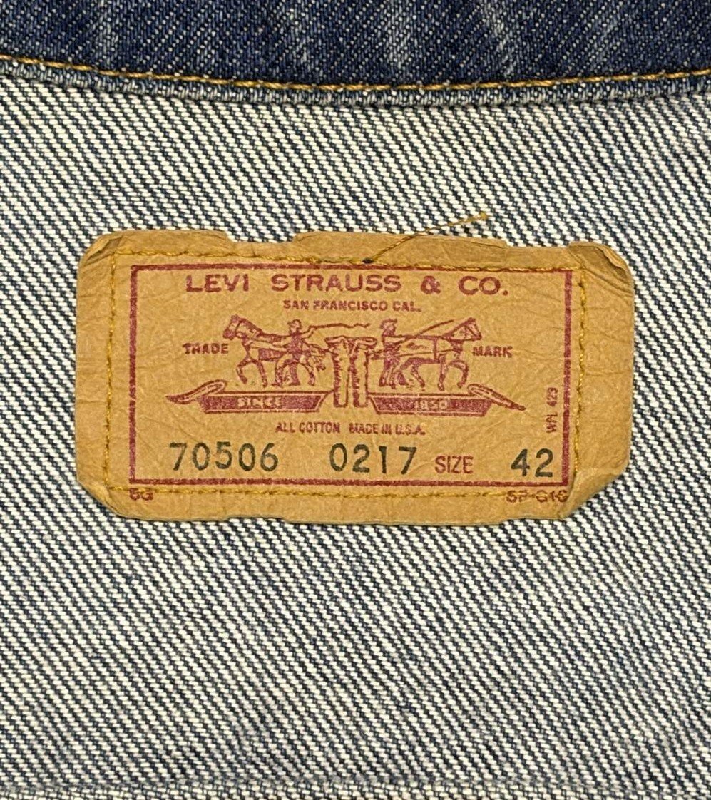 画像2: 80'S LEVIS "70506" スモールe 4thモデル デニムジャケット インディゴ 42 USA製 (VINTAGE)