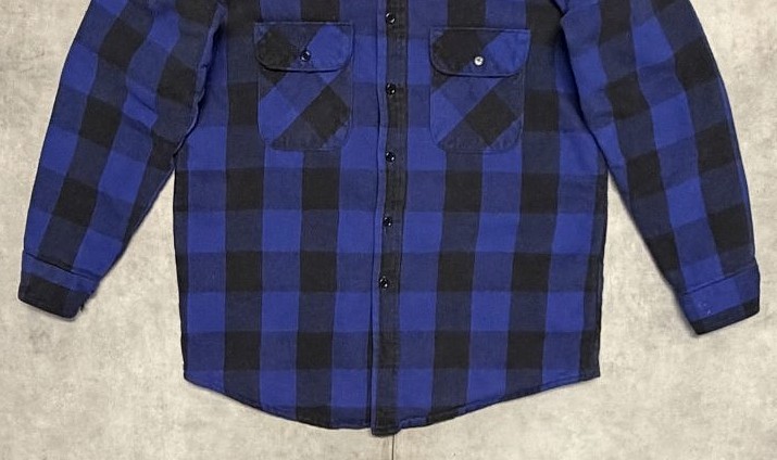 画像: 90'S FIVE BROTHER 裏地キルティング ヘビーフランネル ワークシャツ チェック柄 (VINTAGE)