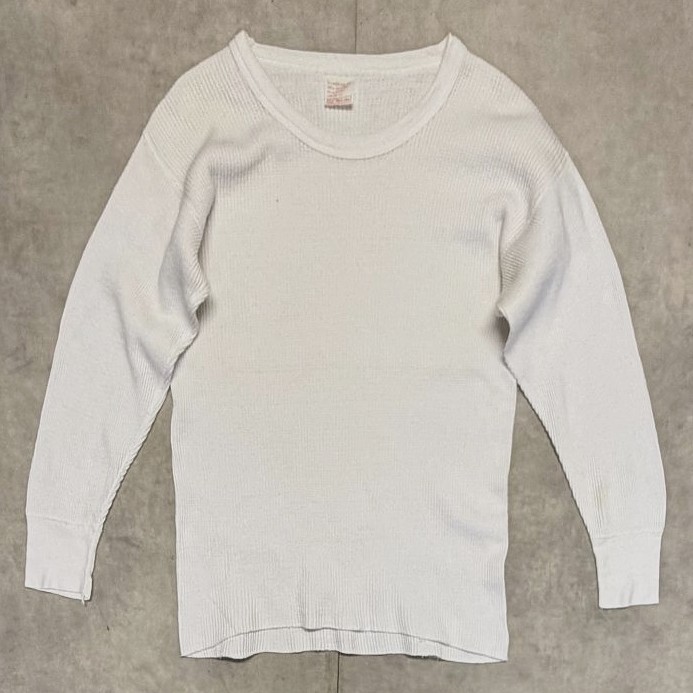 画像1: 70'S SEARS コットン100% サーマル 長袖 Tシャツ ホワイト USA製 (VINTAGE)