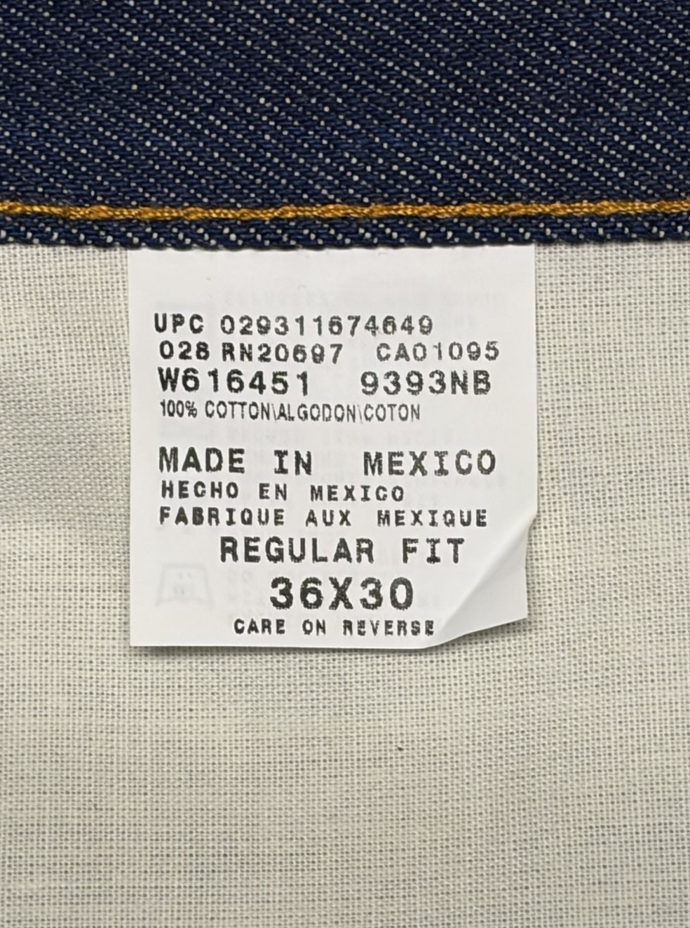 画像3: USA規格 DICKIES "FIVE POCKET WORK JEAN" リジッドデニム インディゴ W36L30 (DEADSTOCK)
